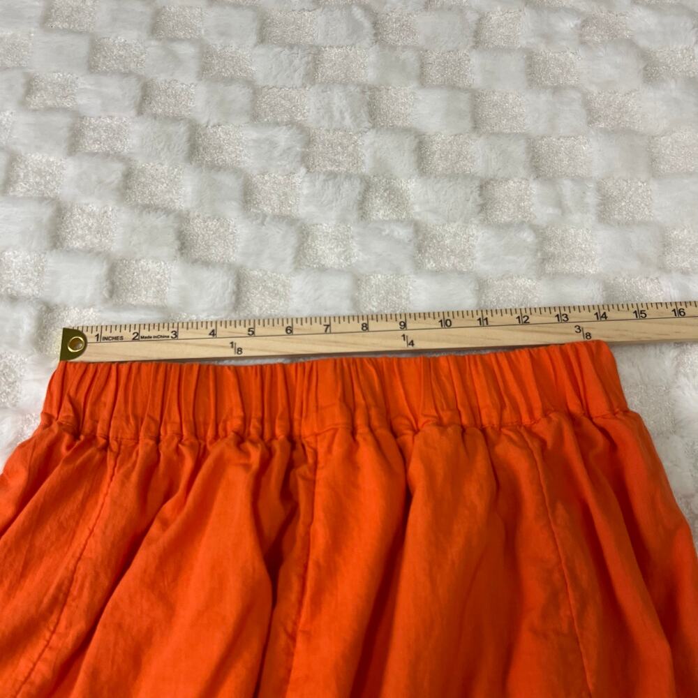 Topshop Orange Maxi Skirt US 6 Cotton Viscose Elastic Waist Lined Skirt - Picture 5 of 8